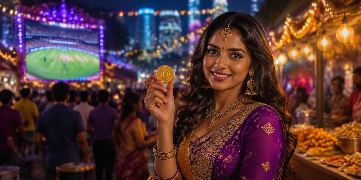 Vibrant Indian night market scene symbolizing entertainment and gaming culture
